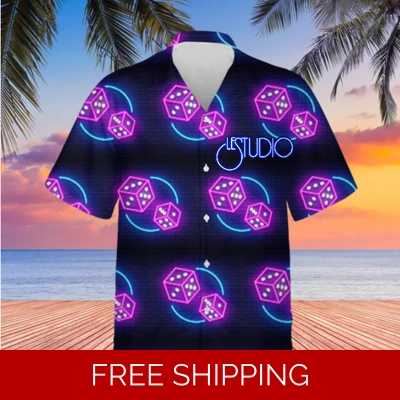 Hawaiian Shirt Unisex Le Studio Neon Dice